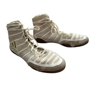 ADIDAS ADIZERO VARNER MATTE GOLD WHITE WRESTLING SHOE SIZE 8.5